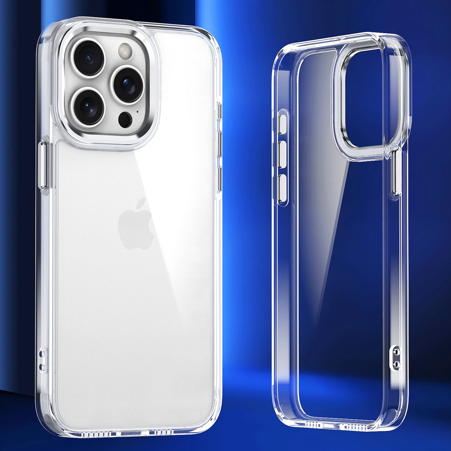 For iPhone 15 Pro Cell Phone Case Bump Proof Clear TPU+PC Back Cover - Transparent For iPhone 15 Pro Cell Phone Case Bump Proof Clear TPU+PC Back Cover - Transparent